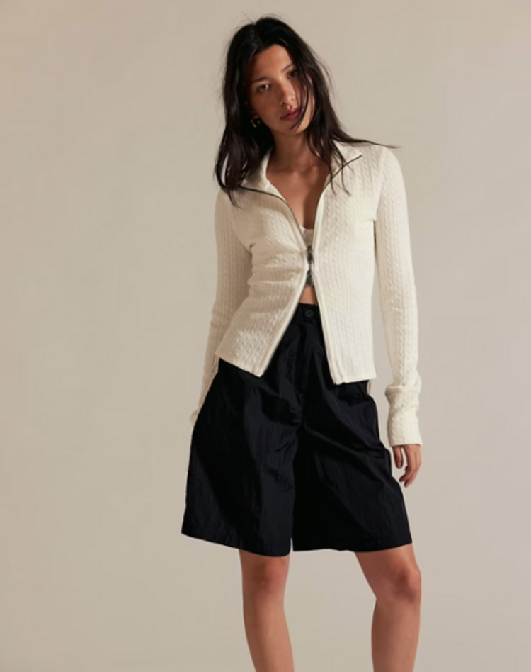 Free People Brunch Girl Zip Ivory