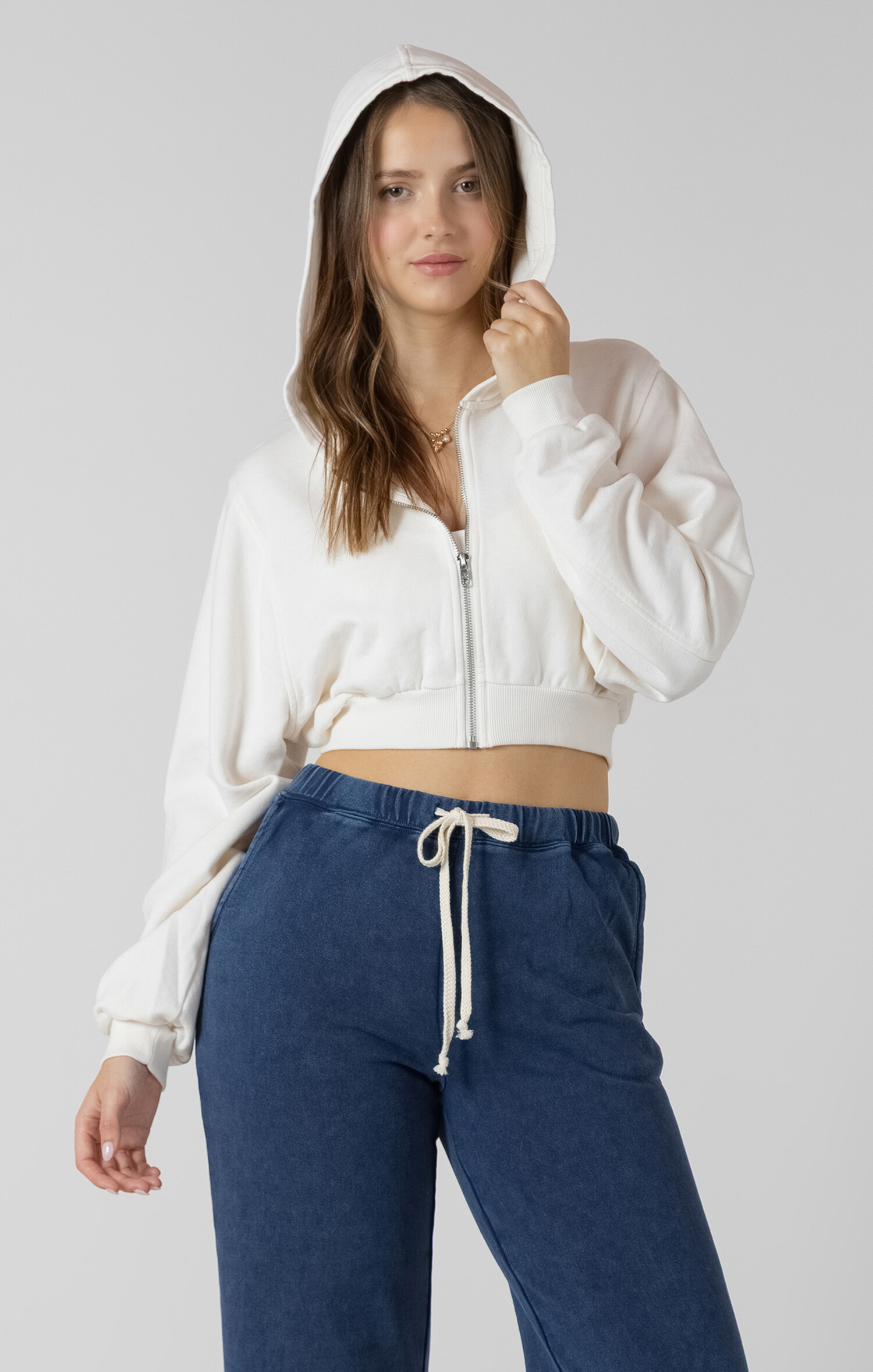 Crop Zip Hoodie - Clothz