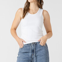 Dex White Ribbed Tank