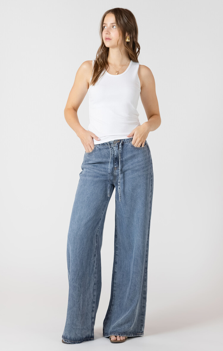 Dex White Ribbed Tank