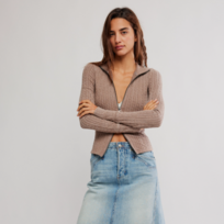 Free People Brunch Girl Zip Cocoa