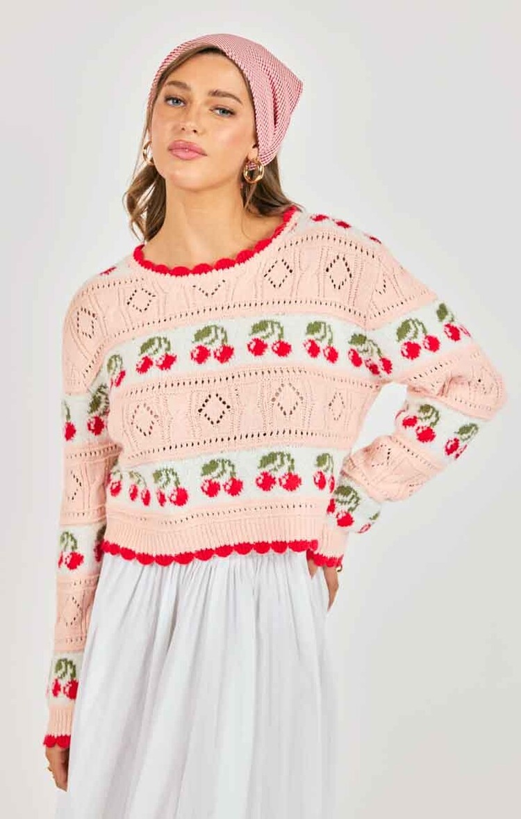 Sadie & Sage Cherry On Top Sweater