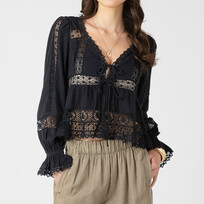 Dex Boho Black Lace Top