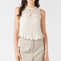Dex Crochet Ivory Tank