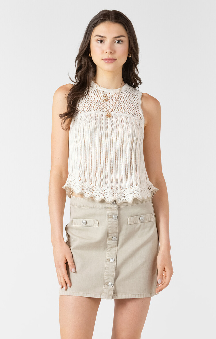Dex Crochet Ivory Tank