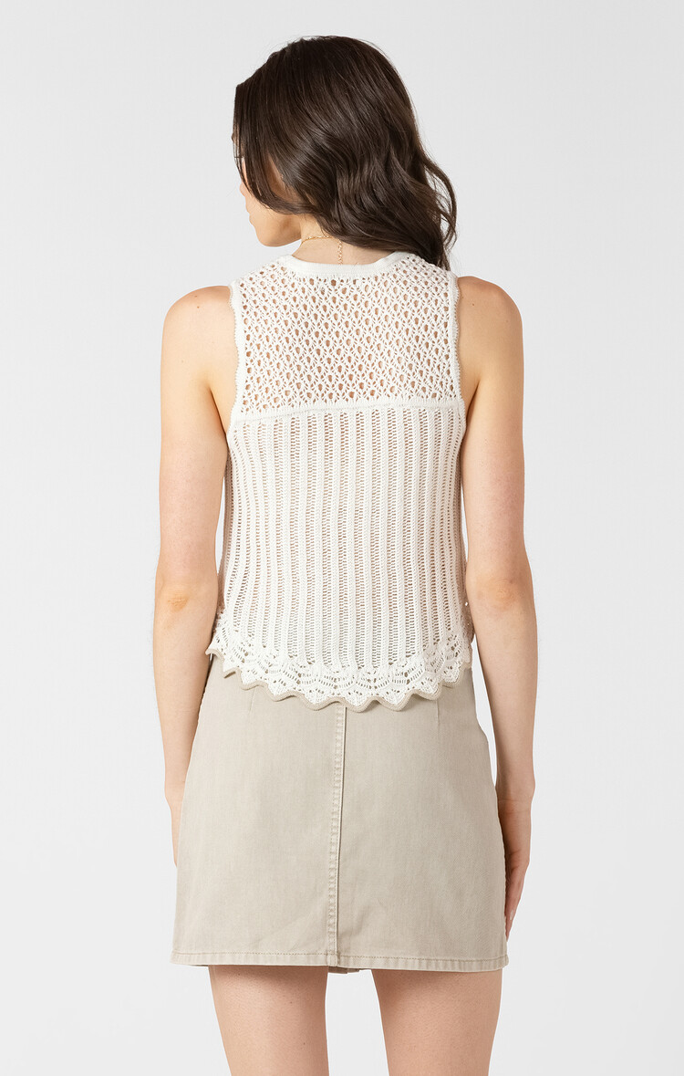 Dex Crochet Ivory Tank