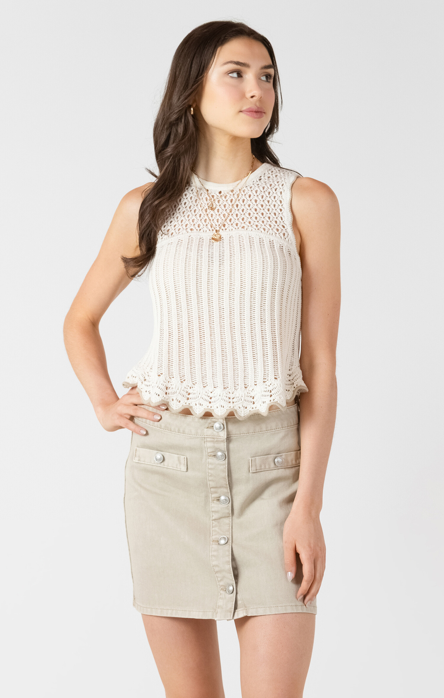 Crochet Ivory Tank - Clothz