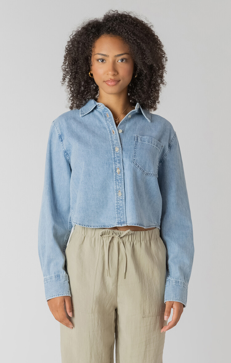 Room 34 Crop Denim Shirt