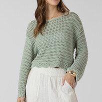 Dex Sage Open Knit Top