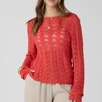 Dex Raspberry Open Knit Top