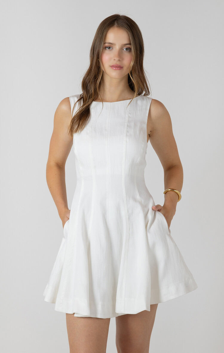 Dex White Fit & Flare Dress