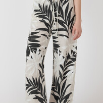 Black Tape Abstract Leaf Pants