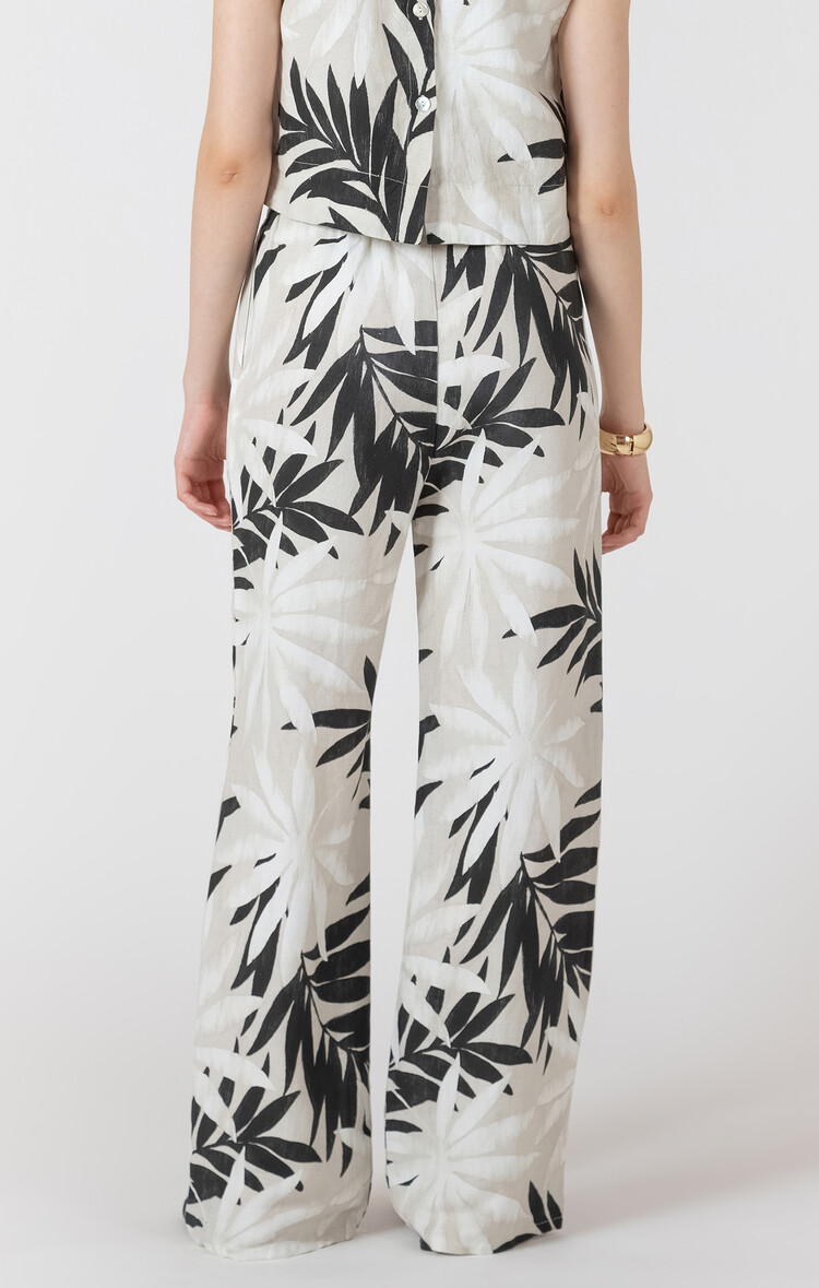 Black Tape Abstract Leaf Pants