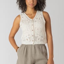 Room 34 Crochet Button Vest