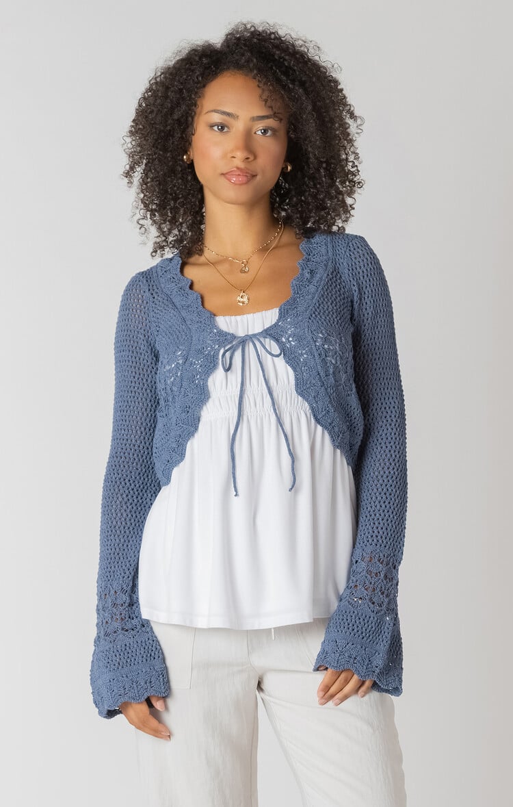 Room 34 Indigo Crochet Cardi