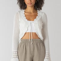 Room 34 Cream Crochet Cardi