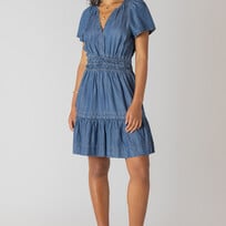 Room 34 Smocked Indigo Dress