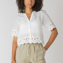 Room 34 Eyelet White Blouse