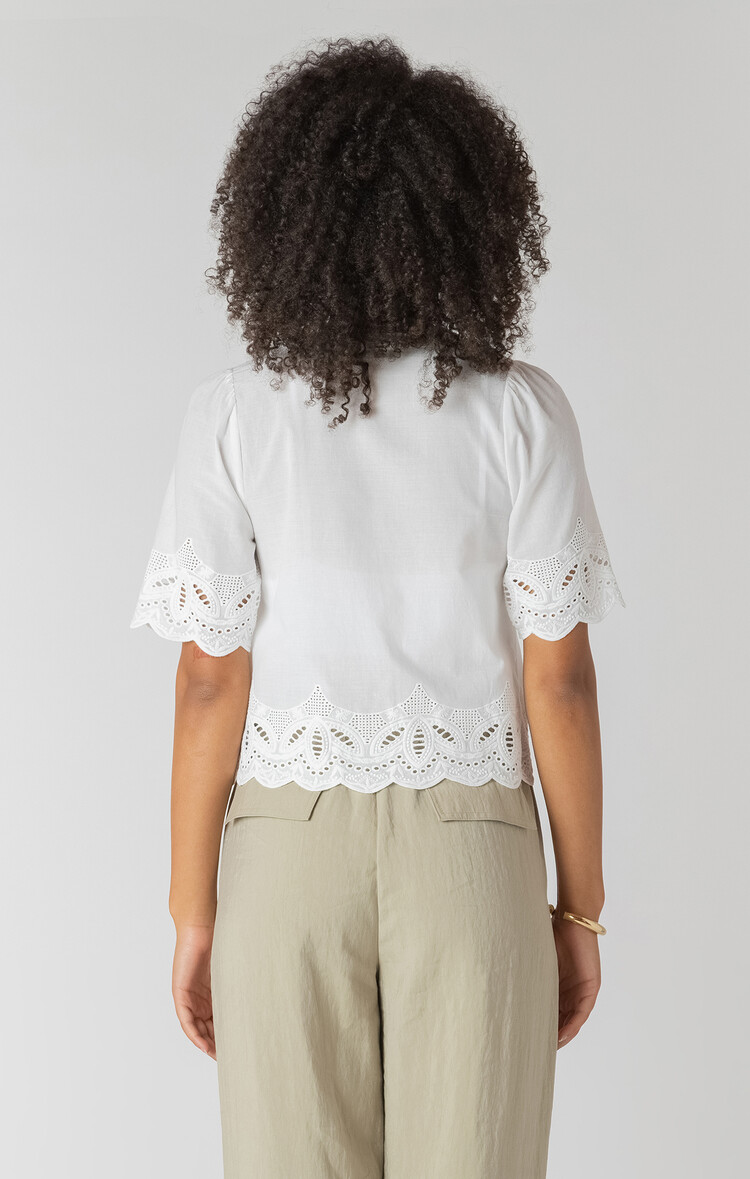 Room 34 Eyelet White Blouse