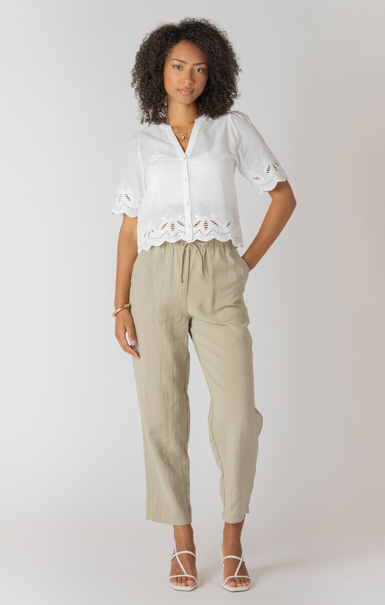 Room 34 Eyelet White Blouse