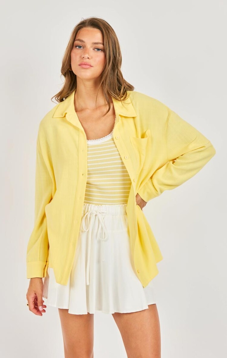 Sadie & Sage Sugarloaf Yellow Button Up