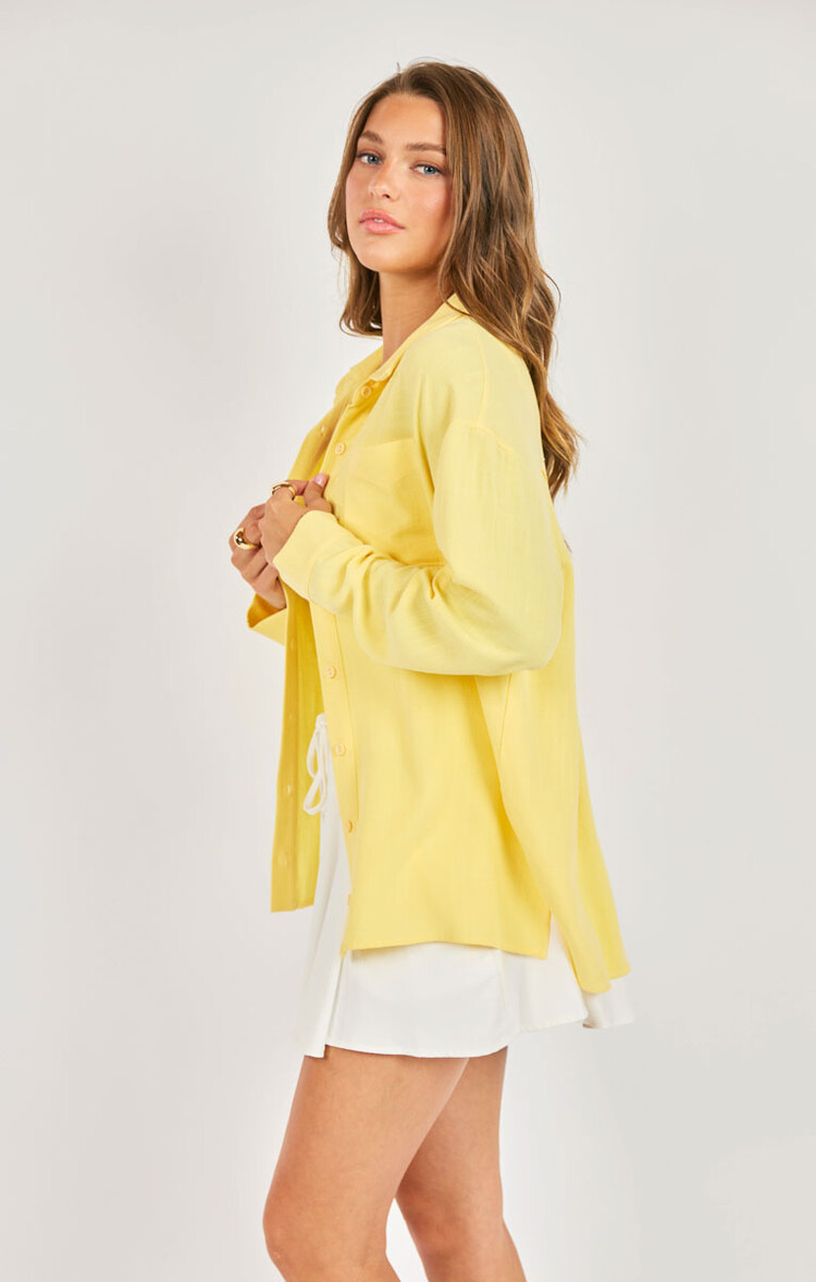 Sadie & Sage Sugarloaf Yellow Button Up