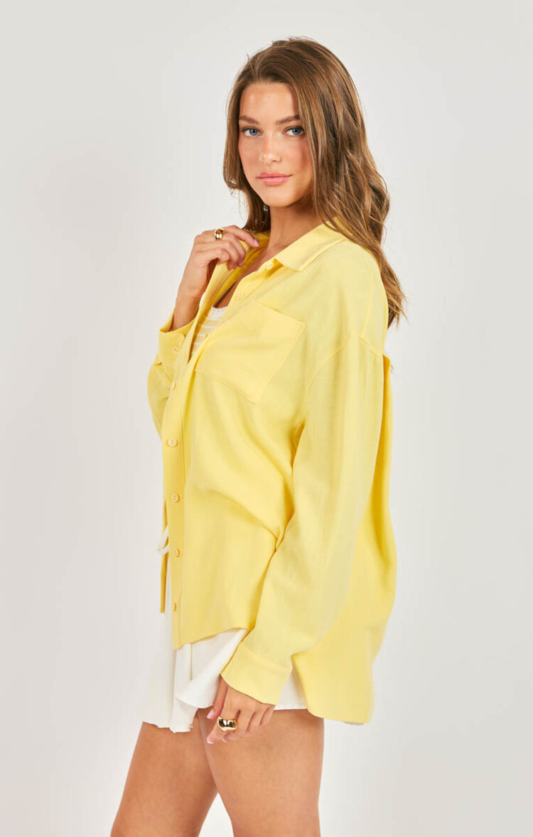 Sadie & Sage Sugarloaf Yellow Button Up