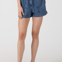 Dex Drawstring Denim Shorts-Dark