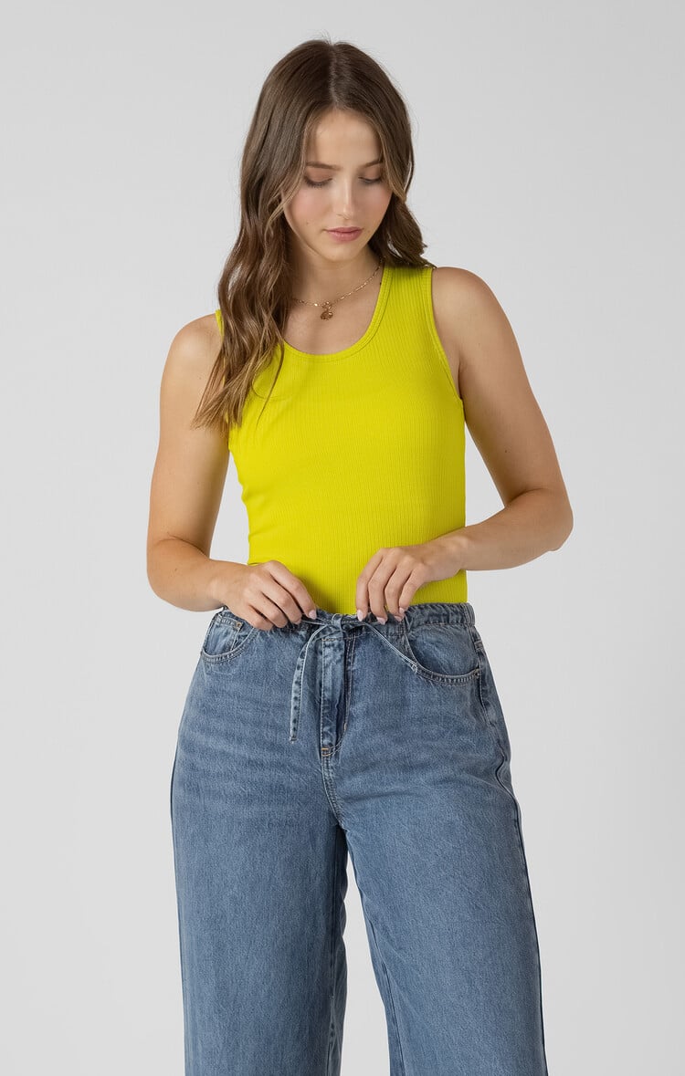 Dex Lime Ribbed Tank