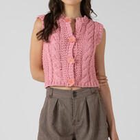 Dex Floral Button Pink Vest