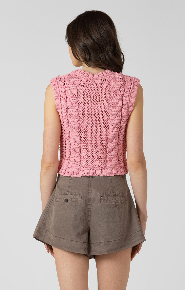 Dex Floral Button Pink Vest