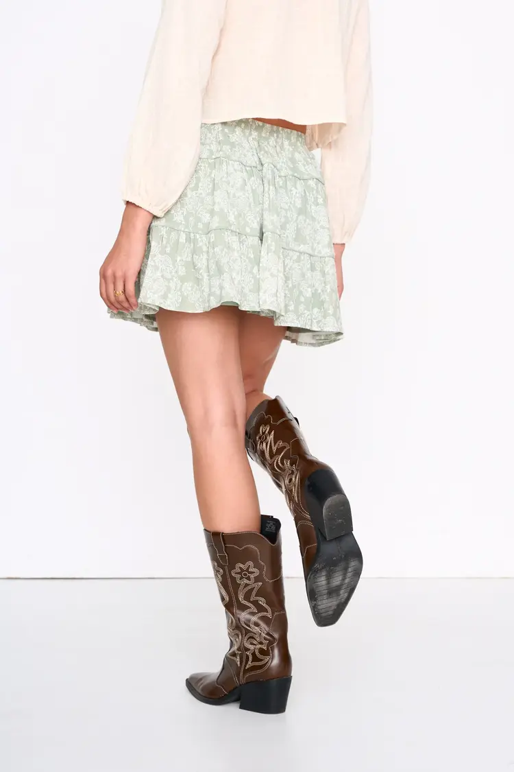 24 Colours Ella Printed Skirt