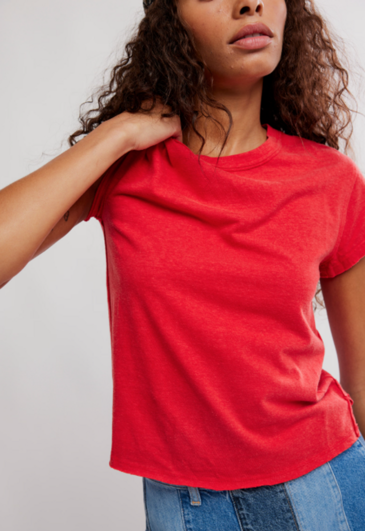 Free People Nova Tee Red