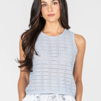 C'est Moi Blue Knit Tank