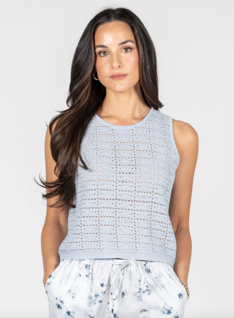 C'est Moi Blue Knit Tank