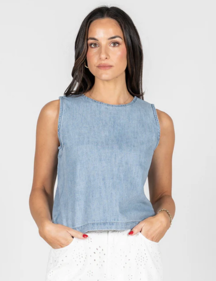 C'est Moi Denim Box Top