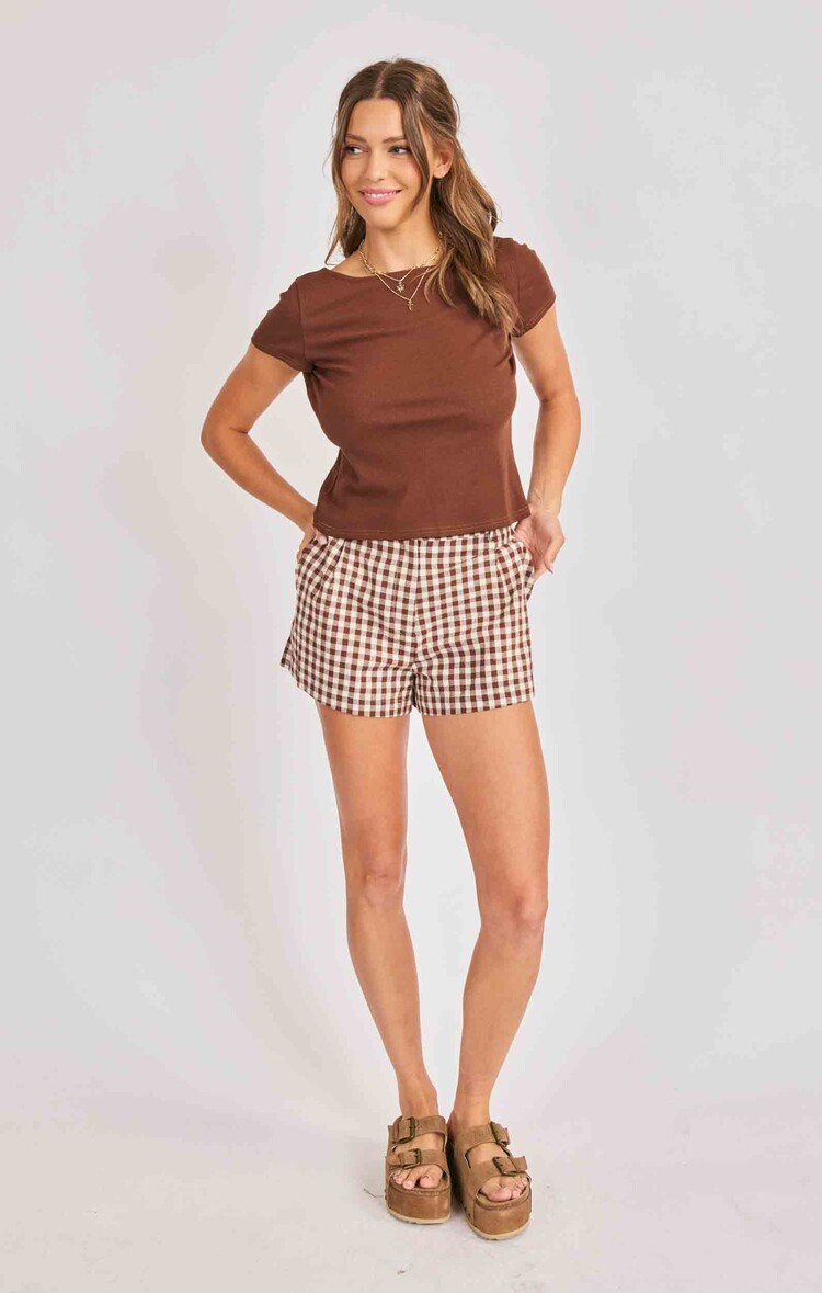 Sadie & Sage Brown Knit Top