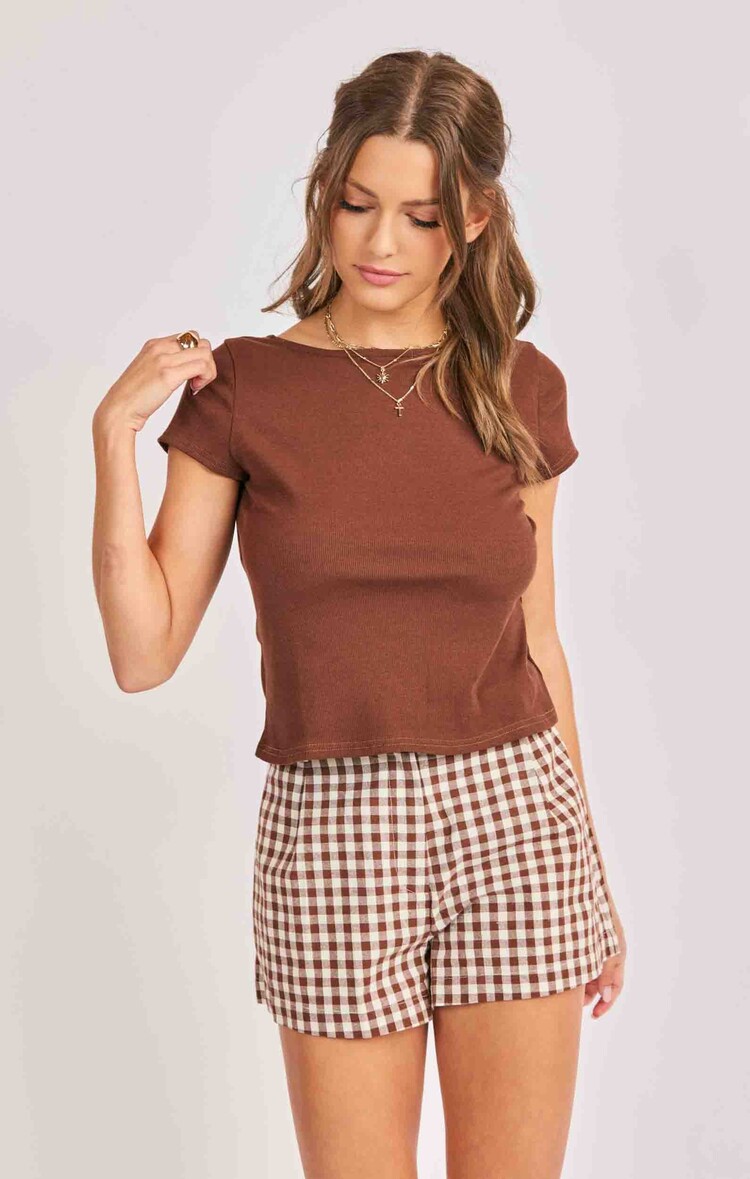 Sadie & Sage Brown Knit Top