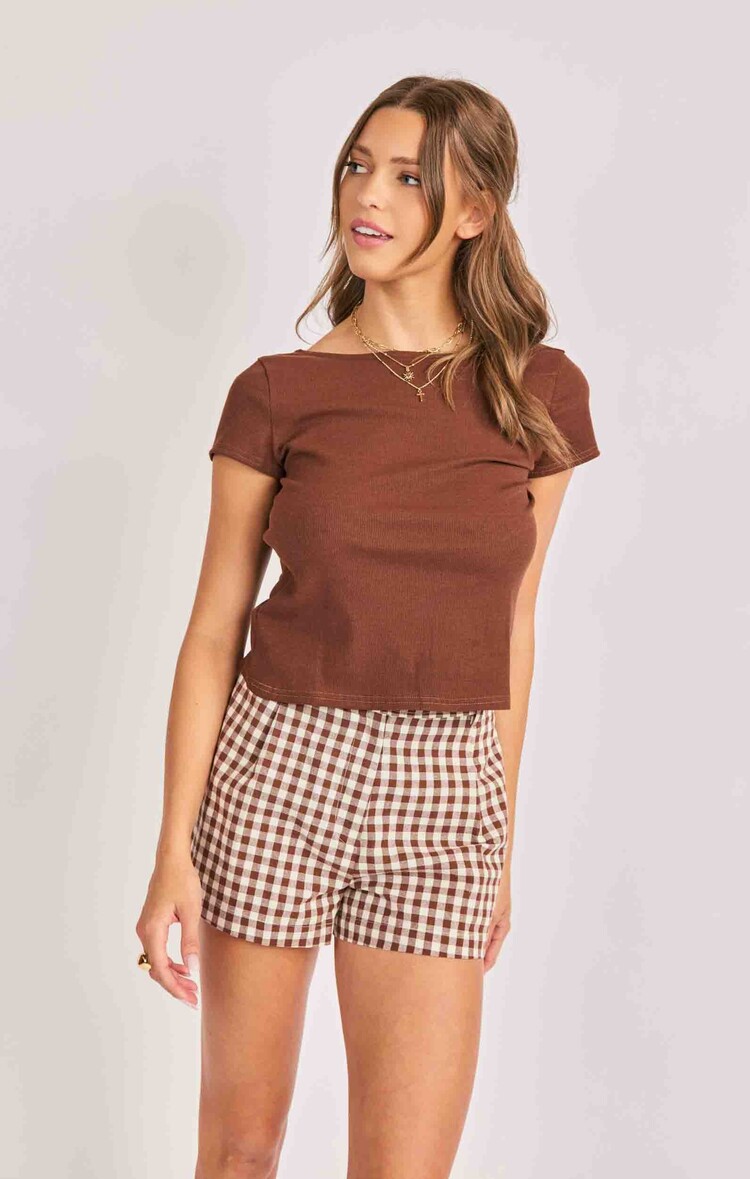Sadie & Sage Brown Knit Top