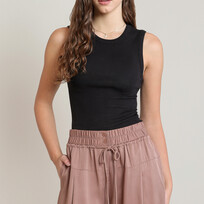Dex Ribbed Tank Black