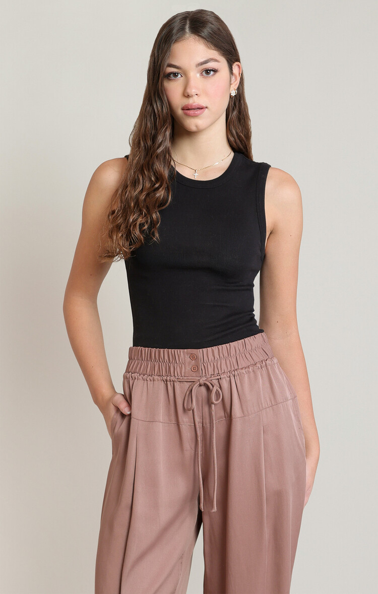 Dex Ribbed Tank Black