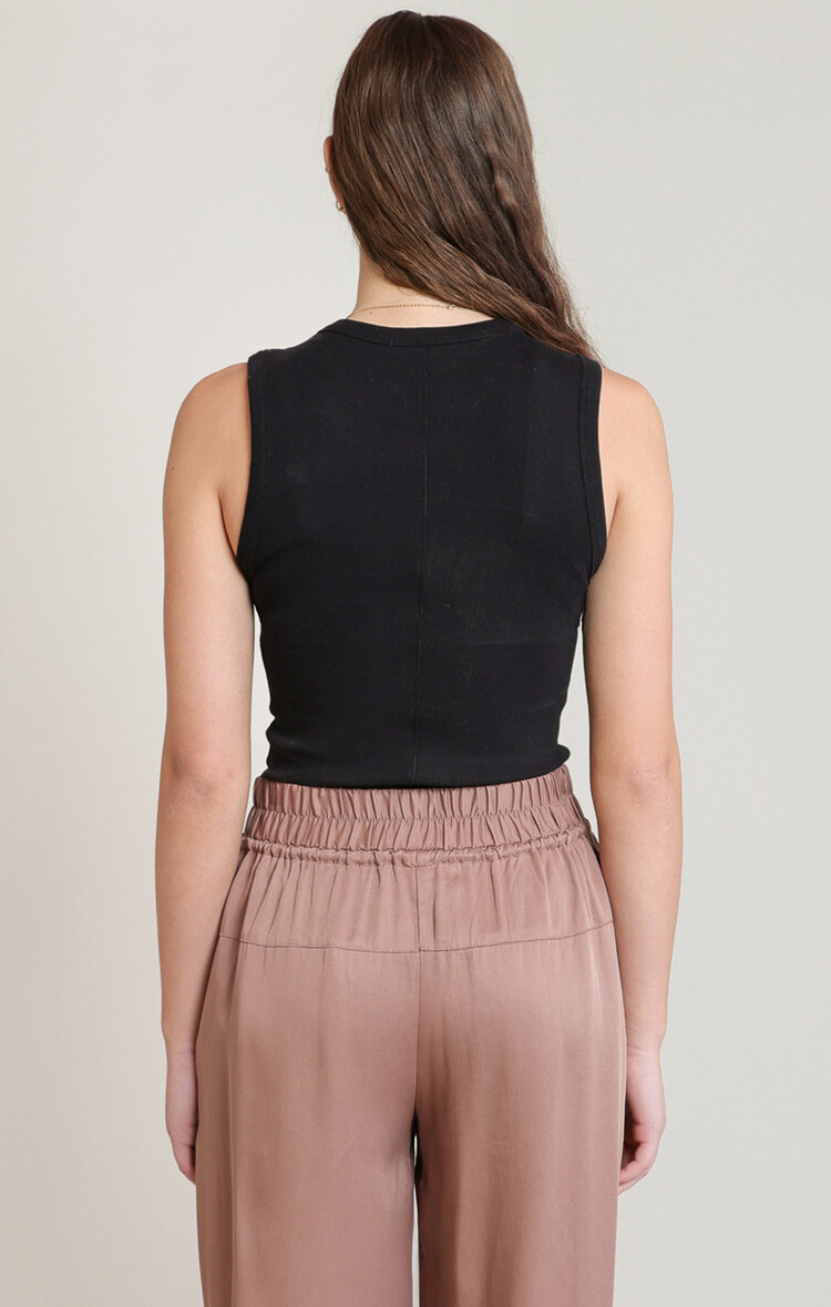 Dex Ribbed Tank Black
