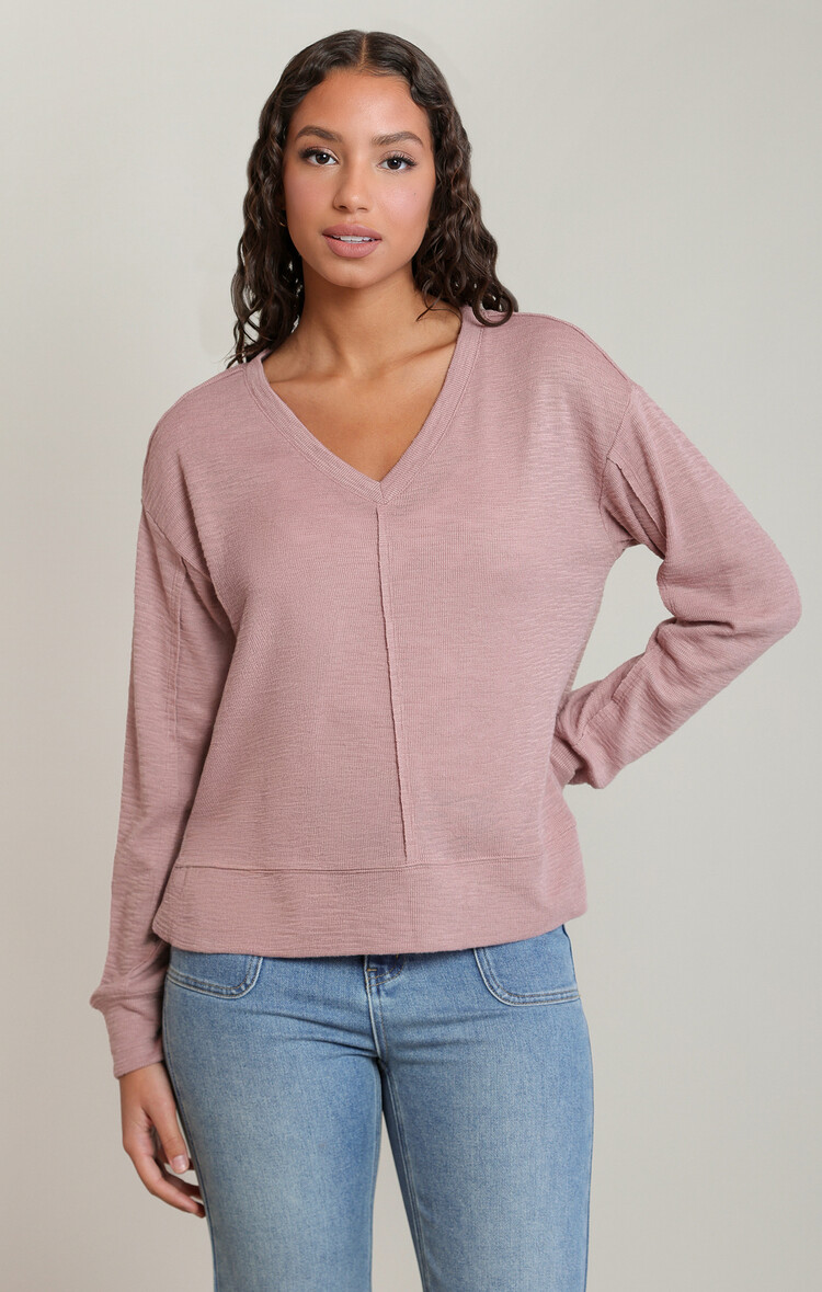 Dex Vneck Top Rose