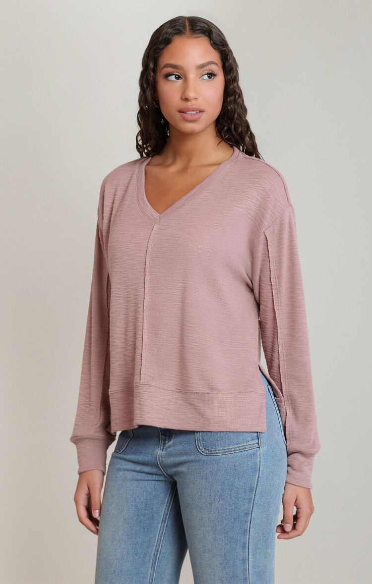 Dex Vneck Top Rose