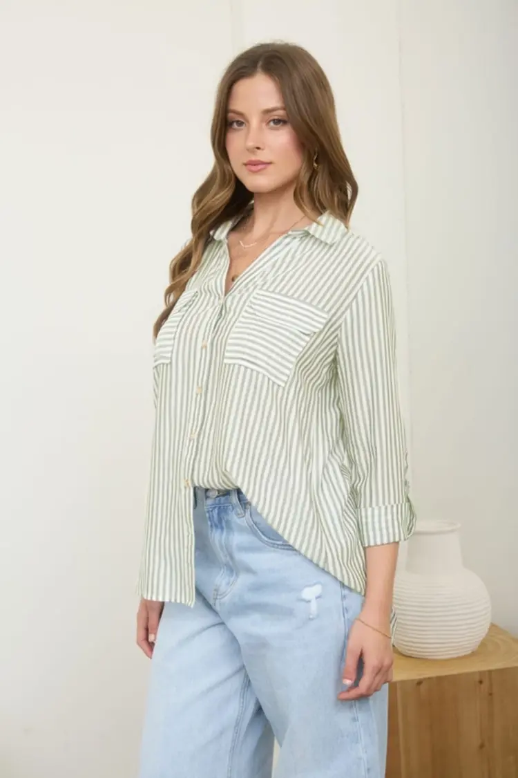 Olive Button Down