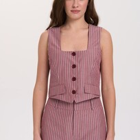 24 Colours Bordeaux Stripe Vest