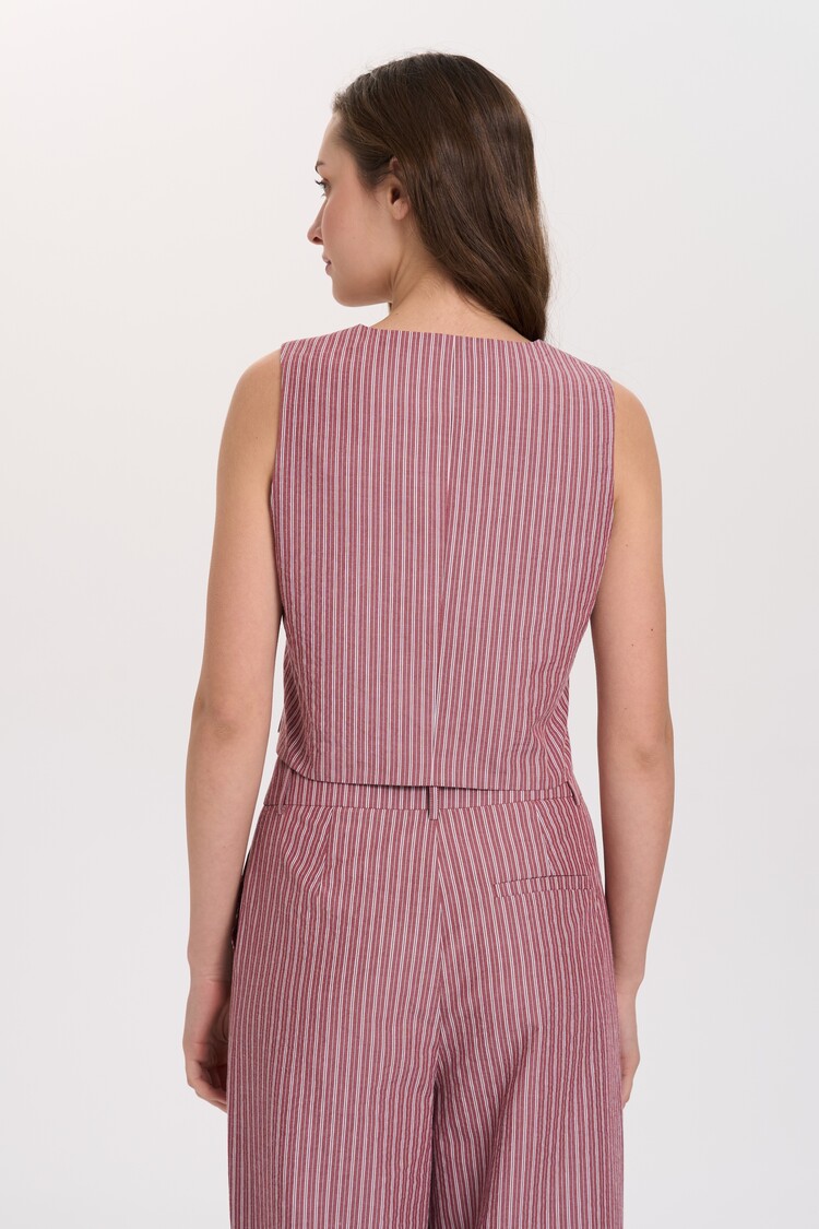 24 Colours Bordeaux Stripe Vest