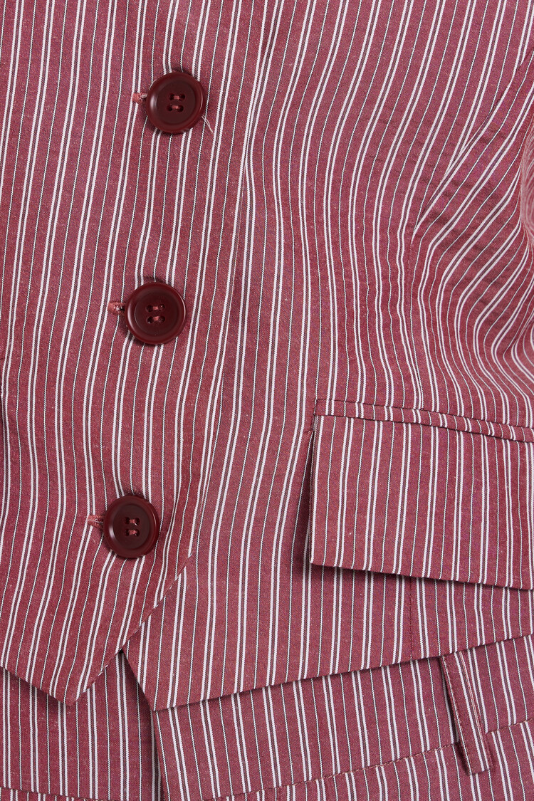 24 Colours Bordeaux Stripe Vest