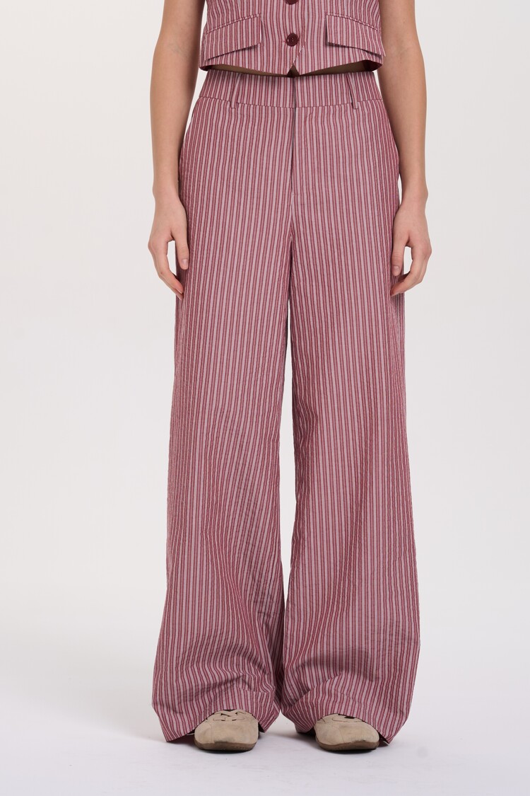 24 Colours Bordeaux Stripe Pants