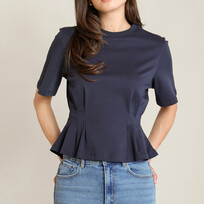 Black Tape Cinched Waist Tee
